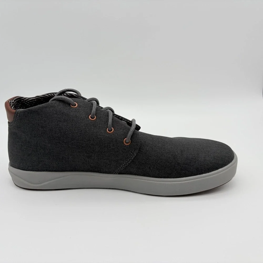 Olukai Nana Hele Wai'Apo Chukka Boots Mens Size 13 Dark Gray Canvas Lace Up